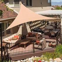 ForU217 삼각 차광막 옥상 정원 펜션 수영장 천막 그늘막 가림막 차양막 옥상천막, 쿠팡 패브릭썬쉐이드_삼각5M 베이지