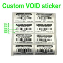 라벨프린트용지주문 인쇄 변조 방지 VOID 라벨 스티커 증거 보증 일련 번호 500 개 도장 가능 프랑스어 러, 한개옵션0
