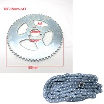 자전거 스프라켓 프리휠 T8f 38t 44t 54t 64t 74t 후면 체인 스프로킷 t8f 136link 체인 26mm 29mm 35mm 54mm 47cc 49cc 포켓 미니, t8f-29mm-64-136-s