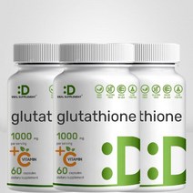 환원형 글루타치온 1000 mg 비타민 C 500mg 글로타치온 60 캡슐 3병, 기본