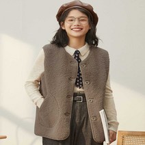 트렌디 뽀글뽀글 스웨이드 리버시블 하프 베스트
