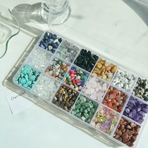 샤론델 불규칙 칩수정 18칸 비즈세트 1-5087 원석 천연 팔찌 목걸이 악세사리 만들기, 3.키트+본드+우레탄줄0.8mm(7m)