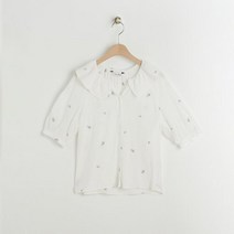 여성 봄 반팔 셔츠 블라우스 로엠 5부 자수 블라우스(1color)_RMBLD24R18