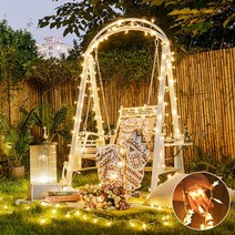 야외 흔들의자 벤치 발코니 정원가구 카페 스윙 테라스 카페 공원 실내 실외 팬션 나무그네, 행크 1인 화이트 조명