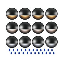 CLOUDY BAY 12팩 CLUD 3CCTV 저전압 LED 데크라이트 야외 2700K/3500K/5000K 선택가능 풍경 계단 난간 울타리 라이트 유선 3W 12V-24V AC/, Black CLOUDY BAY