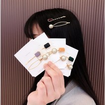 버터스카치 헤어핀 2종세트 헤어슈슈 진주 머리핀 헤어집게핀 클립 스크런치