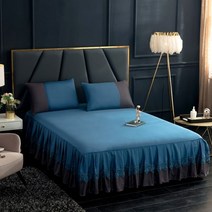 레이스 100% 면 더블 맞춤법 침대 스커트 매트리스 커버 160x200 140x200 133x72Fabric 침실 장식 통기성, bed skirt lan_150x190cm 1pc