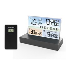 헬퍼솔 투명 기상 관측 유리 컬러 스크린 온도계 습도계 디지털 온도 습도 모니터 일기 예보, [01] USB Plug