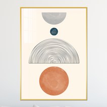 아트블루 북유럽 모던 유니크 인테리어 그림 액자 카페 소품, 5_북유럽 4단 반달원형 추상화_E