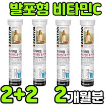 독일 직수입 물에 타먹는 녹여먹는 발포형 수용성 비타민 VITAMIN C 아스코르빈산 ASCORBICACID 아스코르브산 바타민c 비타민씨 비타민시 비타민티 아연 면역 항산화 추천, 4통(2개월분)