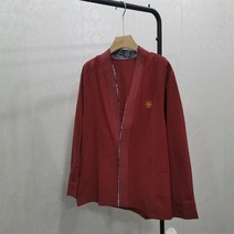 삼베옷 남성 개량 한복 정장 도포 남자 승복 중국식자수개량한복남긴소매중국풍남복고풍코트거사고풍도포다선복