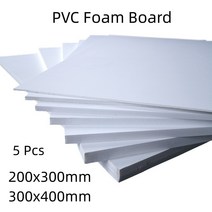 단열 압축 스티로폼 흰색 PVC 폼 보드 수제 모델 만들기 재료 플라스틱 플랫 보드 DIY 빌딩 재료용 5 개, 200x300mmx5pcs, 2mm