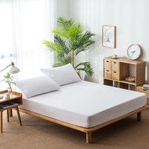 방수 침대 보호 패드 커버 진드기 방지 매트리스 커버 아기 패드 통기성 수건 천 장착 시트 매트리스 토퍼, 하얀, 60x120x30cm