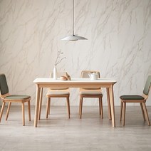 한샘몰pick 더메이드 리소프 리놀륨W 4인식탁 의자세트 B, 라이트그레이_베이지(2)딥그린(2)(D)