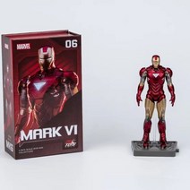 핫토이아이언맨 마크85 스파이더맨 ZD 장난감 마블 아이언맨 MK1 MK2 MK3 MK4 MK5 MK6 MK7 4 캐릭터 차고 LED 소장 액션 피규어 어린이 생일 선물, [07] MK6