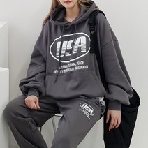 내셔널 스웨트 셋업 // 조거 레터링후드 츄리닝세트 트레이닝복 빅사이즈 오버사이즈 오버핏 루즈핏