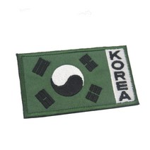 태극기 자수 밸크로 와펜 태극 마크 태권도 그린