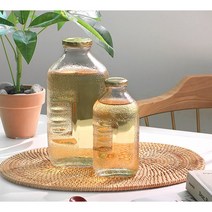 추억의 오렌지 유리 주스병 델몬트 보리차 물병 유리병 레트로 인테리어 감성 소품 2사이즈, 500ML