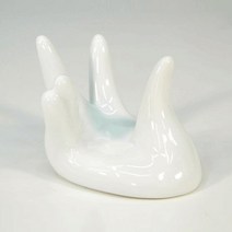 백자 한손 거름망 받침대 필터 걸이 도자기 차우리기