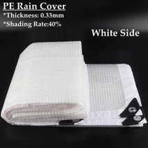 다용도방수포 그라운드시트 0.33mm 메쉬 Eeinforced 전망대 캐노피 PE 타포린 필름 정원 즙이 많은 식물 커, [01] White Side, [25] 2mx4m
