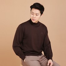파파브로 남성 기본 겨울 반폴라 니트 티셔츠 DO-KN-HN-브라운