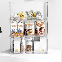 회사 사내 주방 진열장 다과 과자 빵 쿠키 스낵바 베이커리 마카롱 투명 아크릴 정리함, 대형