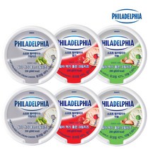 동서 필라델피아 크림치즈 200g 6개 플레인 딸기 갈릭 [당일발송], 딸기4개+갈릭2개