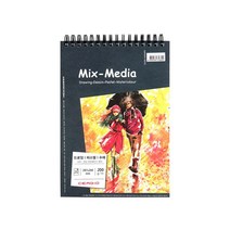 세르지오 믹스미디어 스케치북 200g 20매, A5(CE200-A5SKB)