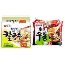 농심 멸치칼국수 5입 멀티팩 + 생생우동 4봉 멀티팩, 1세트(멸치칼국수*5+생생우동*4)
