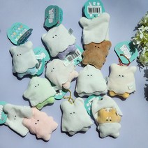 [이니셜 서비스] 귀여운 유령 동물인형 키링 미니인형키링 에어팟키링 버즈 키링 콩눈동물 토끼 고양이 곰돌이 악어 강아지 유령 키홀더 가방고리, 유령-토끼(분홍), 안 할래요, 1개