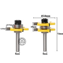 루터기 트리머 목공 루타 루터 테이블 8mm Shank-2PCS cnc 솔리드 텅스텐 카바이드 목공 라우터 비트 트, 한개옵션0