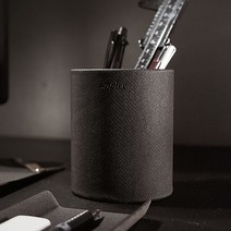 implex 데스크 원형 가죽 연필꽂이 펜꽂이 연필통 펜홀더 필기구 정리