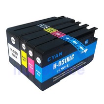HP 950XL 951XL 대용량 OFFICEJET PRO 8100 8600 8610 8640 8660 비정품잉크, 검정/파랑/빨강/노랑 4색 세트