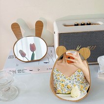 캐릭터거울 애니멀거울 동물거울 탁상거울 화장거울 원목거울 장식용 인테리어 거울 미러, 토끼