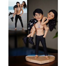 캐리커쳐 제작 기념일 초상화 액자 초상화 점토 인형 선물 캐리커처 주문제작, 09. 더블 22CM  전신 커스터마이징
