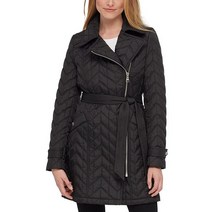 Karl Lagerfeld Paris 여성용 쉐브론 퀼트 패딩 블랙., X-Large