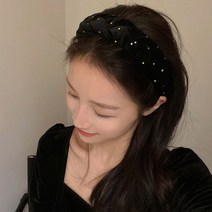 루즈루나 골드찡 넓은 벨벳 머리띠 머리띠 연예인 머리띠 겨울 명품 고급스러운 헤어밴드