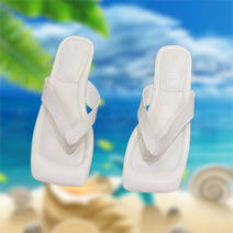 여성용 스퀘어헤드 비치 쪼리 슬리퍼 WE71