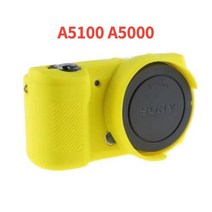 소니 알파 A6000 A6100 A6300 A6400 A6500 A6600 A5100 A5000 카메라에 대 한 실리콘 갑옷 스킨 카메라 가방 바디 커버 수호자, 12 A5100 A5000 Yellow
