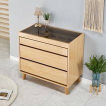 클로이 아일랜드 서랍장 옷방 드레스룸 강화유리, 아카시아