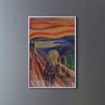 에드바르뭉크 절규 중형메탈액자.꾸밈, 그레이