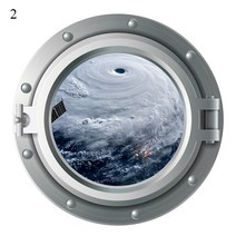 3D 잠수함 Porthole 창 벽 스티커 구강 상어 물고기 보트 냉장고 욕실 홈 인테리어 Sealife 인쇄 YZL7, D2
