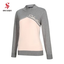 [세바스찬] 골프 22 FW 여성 컬러 블럭 모크넥 여성 긴팔 니트 2363 골프웨어, 색상:SD2KT2363 멜란지그레이 / 사이즈:100
