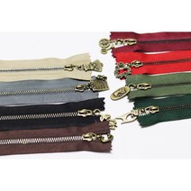 패브릭샵 YKK앤틱지퍼 청동지퍼20cm 8컬러, 와인