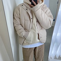 빠델 크리밍 커플 오버핏 숏패딩 점퍼