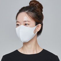 파라다이슨 99.9% 항균 구리 숨쉬기편한 블랙 천 국산 운동용 연예인 빨아쓰는마스크, L(성인남성), 화이트