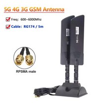 LTE 모뎀 외장안테나 무선신호 부스트 5G 4G LTE 3G GSM 600 6000Mhz 라우터 공중 옴니 와이파이 CPE 프로, 06 RPSMA male
