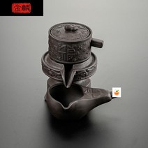 도자기다기세트 빈백 쿵푸 가정용 하나 스핀 맷돌 자동 티포트 유리 충돌함 다구 찻잔 1896933743, 자사 다복 자동 다기 -차우리기 _공