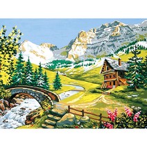 스위스 알프스 초원 농장 우드 직소퍼즐 설산 오두막집 인더숲 보면 기분이 좋아지는 유화감 자연풍경 행운 부귀 모으는 조각퍼즐 집콕취미 스트레스 해소 집중력향상 선물용 11종, 500조각, 농장 풍경 퍼즐선택04