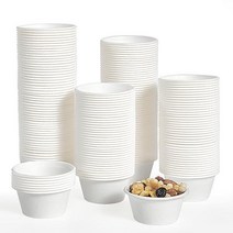 ECOLipak 885169 에코리팩 200팩 2온스 퇴비 가능 부분컵 100 수플레컵 조미료 용 일회용 종이컵 젤로샷, 56.7g(2온스) 사탕수수 컵